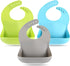 Silicone Bibs for Babies Toddler Set of 3, BPA Free, Soft Adjustable Waterproof Bibs for Feeding Essentials...