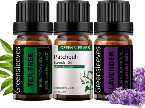Lavender, Patchouli, Tea Tree Essential Oil, 100% Pure Organic Diffuser Oils...