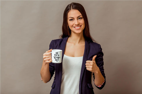 AW Fashions He Put a Ring On It - Funny Engagement Mug - 11OZ Coffee Mug - Mugs For Bride or Fiance - Perfect for Engagement or Wedding (White)...