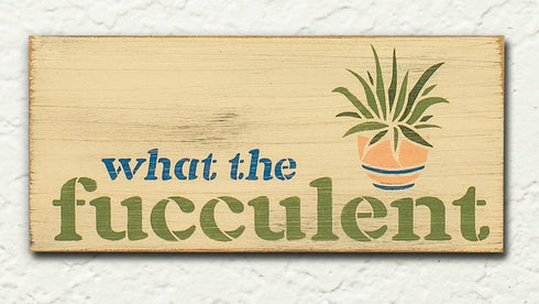 What The Fucculent Funny Stencil by StudioR12 | Craft DIY Sunroom Decor | Paint Plant Lover Sign | Reusable Mylar Template | Select Size (12 x 05....