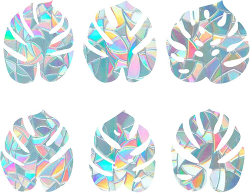 GORGECRAFT 6x7 Inch Leaf Window Clings Static Rainbow Window Stickers Anti-Collision Glass Decals Sun Catcher Decorations Non Adhesive Prismatic V...