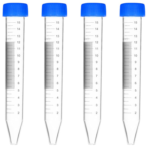 stonylab Micro Centrifuge Tubes, 15ml Polypropylene Graduated Clear Plastic Centrifuge Vials with Flat-Top Snap Cap, Pack of 50 (15 ml, 50 Packs)...
