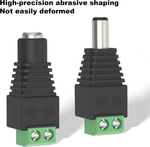 VCE 12V DC Power Connector, 5.5mm x 2.1mm DC Power Plug, 5 Pcs Male and 5 Pcs Female DC Connectors for LED Strip, CCTV Security Camera, Outdoor Ca...