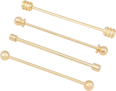 3PCS Copper Collar Bar Shirt Tie Necktie Pins Clip Clasp Lapel Stick Brooch Barbell Screw Cravat Pin...