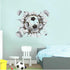 3D Soccer Stickers, Art Ball Soccer Wall Decal for Kids Room, FFootball Vinyl DIY Soccer Wallpaper for Boys Bedroom Playroom Living Room Window Do...
