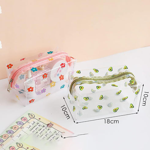 Clear Flower Makeup Bags Transparent Floral Cosmetic Bag Travel Wash Bag Waterproof Toiletry Storage Pouch for Women Girls Colorful...