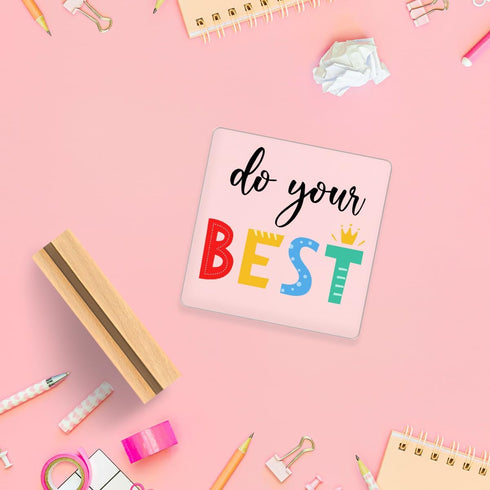 Inspirational Desk Decor,Do Your Best Acrylic Desk Plaque Sign with Wooden Stand for Home Office Dorm Shelf Table Decor A324...