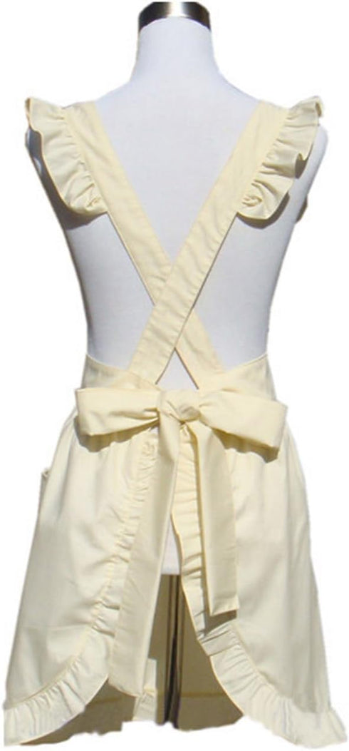 Hyzrz Cute Lovely Cotton Retro Kitchen Cooking Aprons for Women Girls Vintage Baking Apron with Pockets for Mother Gift...