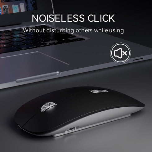 Uiosmuph G11 Wireless Mouse, USB C Rechargeable Computer Mouse, Slim Silent Mice 2.4GHz Optical with USB Nano Receiver and Type C Receiver for Lap...