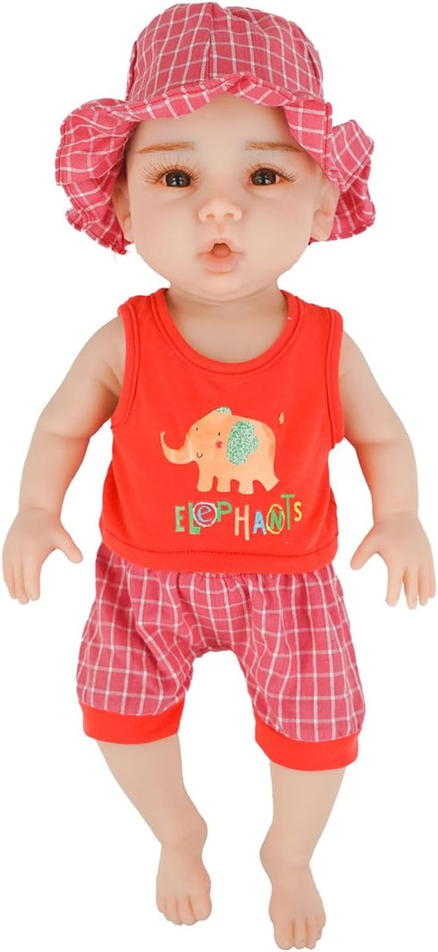 Full Silicone Doll Clothes Outfits for 17.7"- 18.5", Reborn Baby Doll Qute Suit Accesories Set - Newborn Girl Boy Baby Clothing Gifts Set - RedEle...