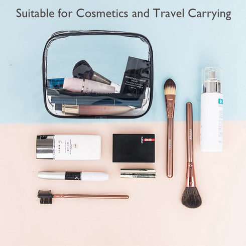 APREUTY Clear Makeup Bags, TSA Approved 6 Pcs Cosmetic Makeup Bags Set Clear PVC with Zipper Handle Portable Travel Luggage Pouch Airport Airline ...