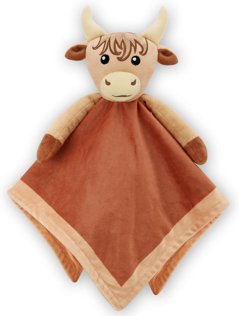 Highland Cow Baby Girl Security Blanket-Floral Highland Cow lovey-Baby nursery stuff-Gfit for Newborn Girl Baby shower...