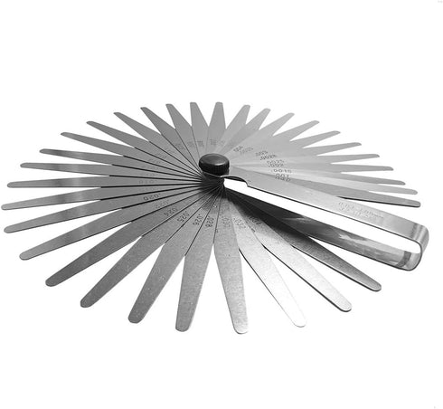 32 Blades Stainless Steel Feeler Gauge with Metric and Imperial Scale for Measuring Gap Width or Thickness...