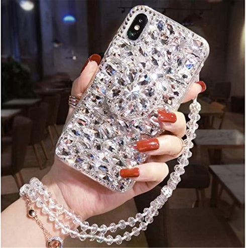 Aikukiki Case for Galaxy S21,Diamond Kickstand Case for Galaxy S21 5G Case,3D Handmade Bling Diamond Glitter Phone Case for Samsung Galaxy S21 5G ...