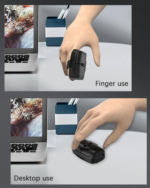 Geyes Mini Finger Mouse, Portable Bluetooth and 2.4g Wearable Finger Or Desktop Use Wireless Mouse for Pc Laptop Tablet Mac......