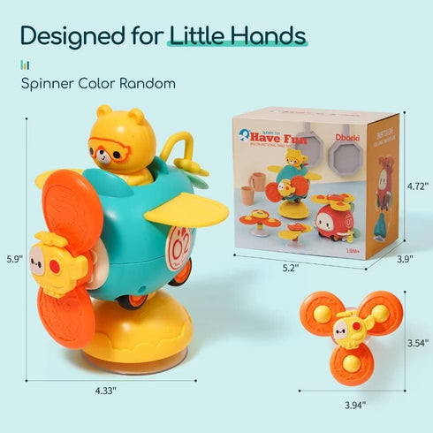 3 in 1 High Chair Toys with Suction Cups Spinner Baby Toys for Babies 6-12 Months,Infant Teething Tray Rattle Bath Toys for Babies 12-18 Months To...