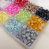 Chenkou Craft 900pcs Assorted 15 Colors 8mm immitaton Half Pearl Bead Flat Back Gem Scrapbook Craft DIY Beads Nail Art+ Plastic Box (8mm)...