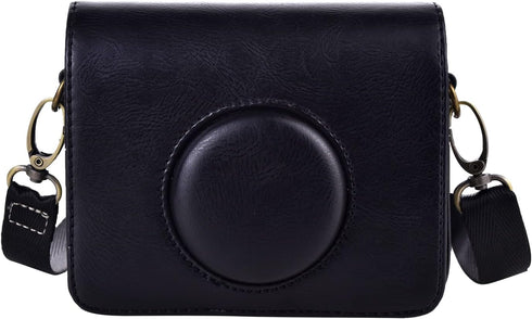 Rieibi Mini EVO Case - Retro PU Leather Protective Case for Fujifilm Instax Mini EVO Instant Camera - Removable Case with Adjustable Shoulder Stra...