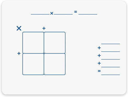 SCRIBBLEDO Dry Erase Ten Frame Area Model Board 9" x 12" Double Sided Whiteboard Math manipulatives for Kids - Area Model and 2 Ten Frames Math Pr...