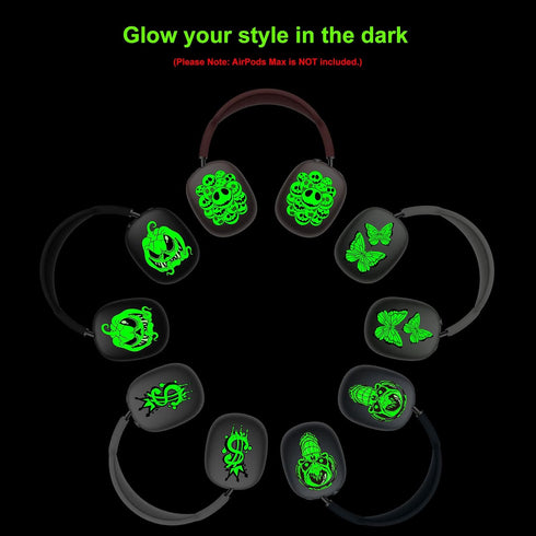Luminous Sticker for AirPods Max, Glow Decal Skin Accessories for Wireless Headphones, Compatible with AirPods Max Case Cover, for Women, Men and ...