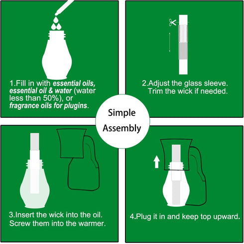 Plug in Oil Diffuser, 1 Pack Blank for DIY Air Freshener Make Unique Home Scent Aromatherapy, Work with Essential Oil, EO+Water, Fragrance Refill ...
