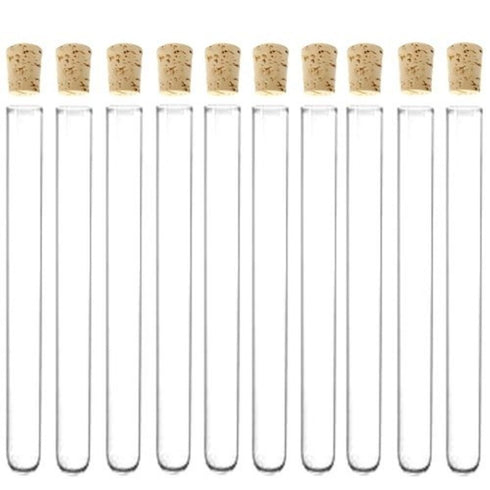 16X125mm Test Tubes with Cork Stoppers, Borosilicate Glass, 14ml, Karter Scientific 220G6 (Pack of 10)...