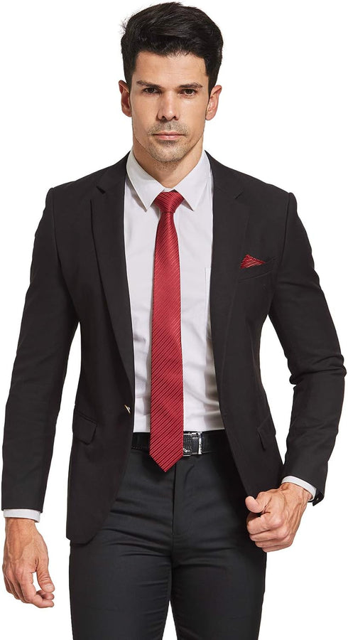 Burgundy Tie Men Women Skinny Tie Slim Tie Stripe Tie with Hanky Waterproof Oilproof Tie-Burgundy...