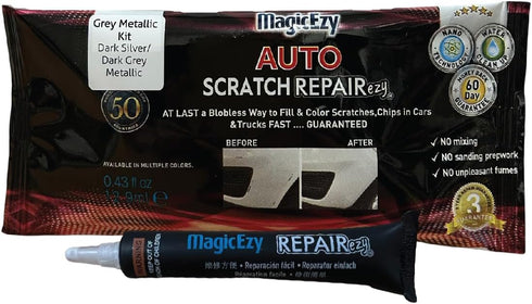 MagicEzy Auto Scratch RepairEzy - (Gray Metallic) Touch Up Paint for Car Scratches and Chip Repairs | All Makes and Models | No Need for Factory C...