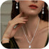 FUNRUN JEWELRY Silver Jewelry Set for Women Rhinestone Necklace and Earrings Bridal Wedding Jewelry Sets for Brides Bridesmaid Crystal Wedding Pro...