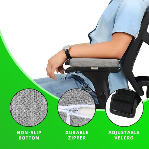 Memory Foam Office Chair Armrest Pads, Comfy Desk Chair Arm Rest Cover for Elbows and Forearms Pressure Relief(Set of 2)...
