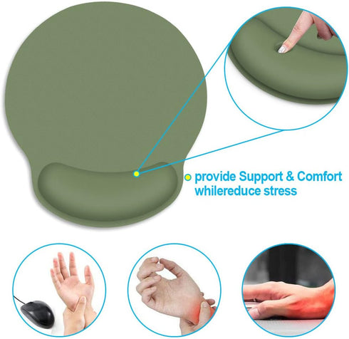 Britimes Green Mouse Pad Ergonomic Mouse Pad with Wrist Support Non-Slip Rubber Base Mousepad for Home Office Gaming Working Computers Laptop Easy...