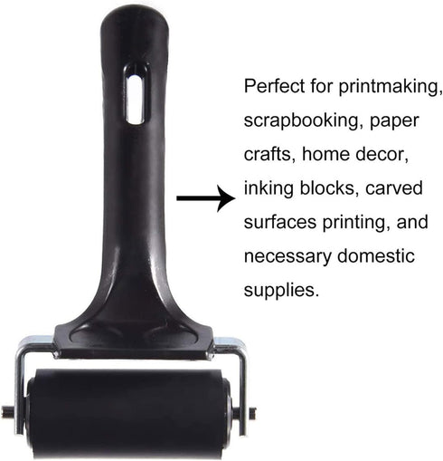 Ink Roller,2PCS Brayer Rollers for Crafting,Sturdy Rubber Hand Roller Stamping Tool,Rubber Roller for Printmaking Painting Craftin,Gel Printing Pl...