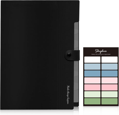 SKYDUE 8 Pockets Expanding File Folders, Accordion Folders, Portable Paper Bill Receipt Organizer, Letter Size, Home College School Office Supplie...