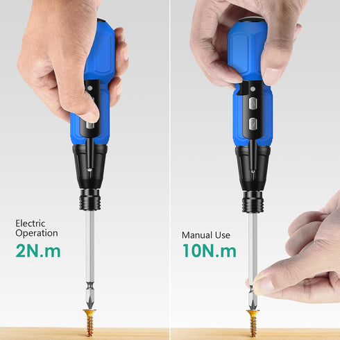 ORIA Cordless Electric Screwdriver Set, Rechargeable Cordless Screwdriver, Mini Electric Repair Tool Kit with 10 Bits, LED Lights, USB Cable, Bits...