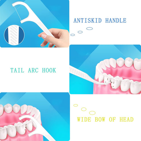 High Toughness Professional Toothpicks Sticks Dental Floss Picks 120 Picks Threader Flosser with 12 Storage Cases, flossing for Family,Hotel,Trave...