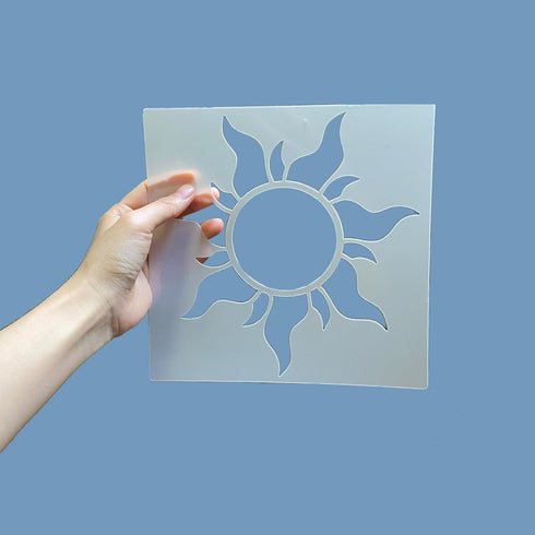 5PCS Sun Stencils for Painting on Wood Wall Reusable Boho Sun Stencils for Crafts Canvas Furniture Wall Drawing Card Making Pattern Decor...