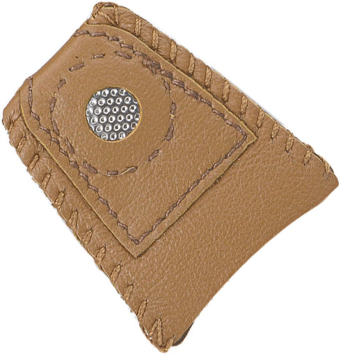 CoCud Leather Thimble Finger Protector, 0.63" Dia Metal Disc with Dimpled Surface Leather Coin Thimble Pad Thimble Cover - (Applications: for Knit...