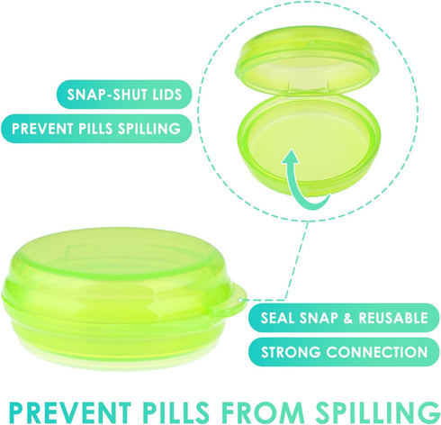 7PCS Small Pill Organizer Box, Travel Pill Container Case Cute Medicine Storage Pill Holder Daily Mini Pill Organizer Portable for Purse Pocket Br...