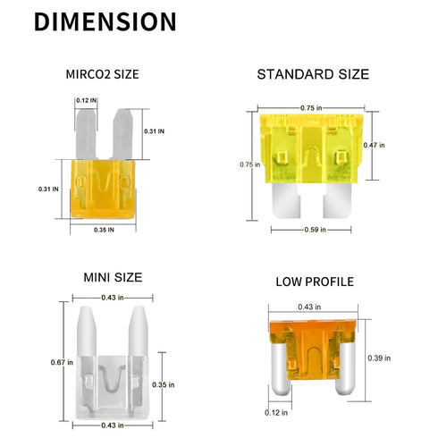 MuHize 200-Piece Blade Fuse Assortment Kit - Standard Size (ATR/APR) Multi-Amp 2A to 40A for Car/Truck/SUV/RV - 11 Values Reliable Circuit Protect...