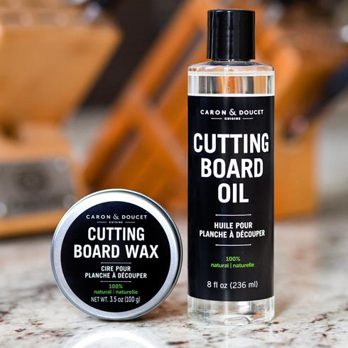 Caron & Doucet - Cutting Board & Butcher Block Conditioning Oil & Wood Finishing Wax Bundle | 100% Plant-Based & Vegan, Best for Wood & Bamboo Con...