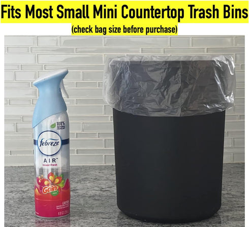 1.2 Gallon (5 Liter) Small Trash Bags (440 Count) Bathroom Garbage Bags 1 Gallon Clear Plastic Wastebasket Can Liners for Home and Office Bins, 44...