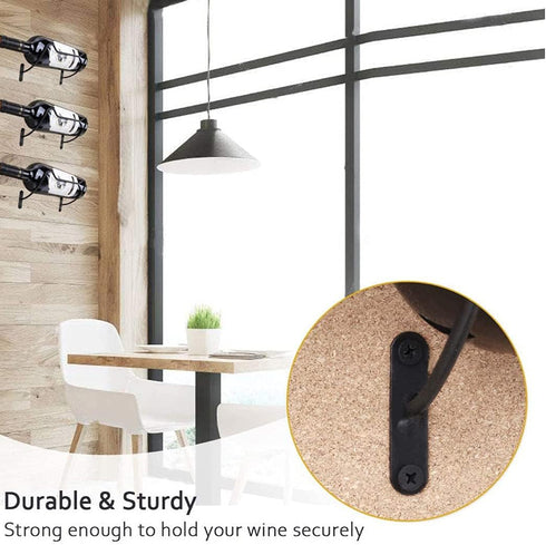 2 Packs Wine Display Rack, Wine Rack Shelf, Wall-Mounted Creative Bar Counter Wine Cabinet Rack, Wrought Iron Hanging Rack on Restaurant Wall...