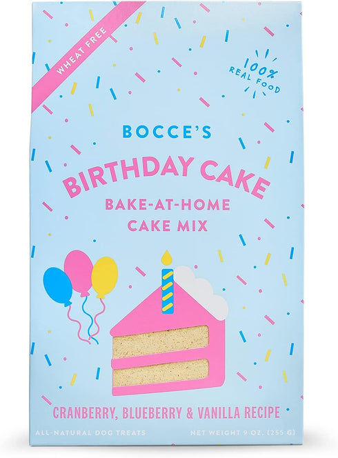 Bocce’s Bakery All-Natural, Bake At Home Dog Treat, Birthday Cake Mix, Wheat-Free, Limited-Ingredient, Made in the USA, 9 oz Box...