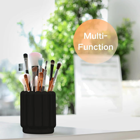 Silicone Pen Holder, Pencil Holder Cute Pens Cup for Desk for Kids Office Decor Desk Accessories Pen Pot Desk Organizer (Black)...