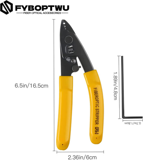 3 pcs CFS-3 Fiber Optic Stripper 3 Port Hole Fiber Optic Stripping Tool with 6" handle...