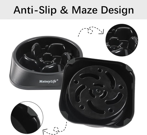 MateeyLife Slow Feeder Dog Bowls, Anti-Choking Puzzle Dog Food Bowls, Non Slip Interactive Dog Feeding Bowls That Slow Down Eating, Bloat Stop Maz...