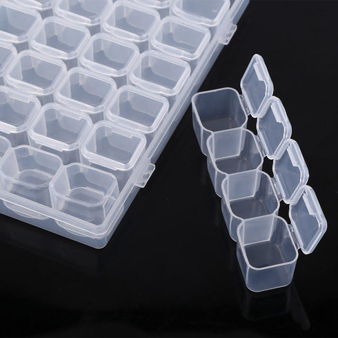 Adjustable 28 Slots Clear Plastic Medicine Pill Jewelry Organizer Storage Box Container,Bead Organizer Craft Organizer Box Pill Organizer Suitable...