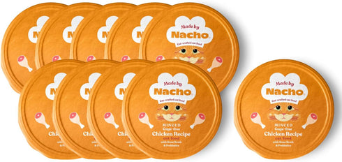 Made by Nacho Wet Cat Food, Cage-Free Minced Chicken in Bone Broth for Hydration with Prebiotics for Digestive Health, High Protein, 2.5oz Cups (1...