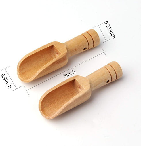 30PCS Mini wooden spoon Set For Mini bath salt, candy , washing powder Baby Spoon?3 inches long?by sansheng...