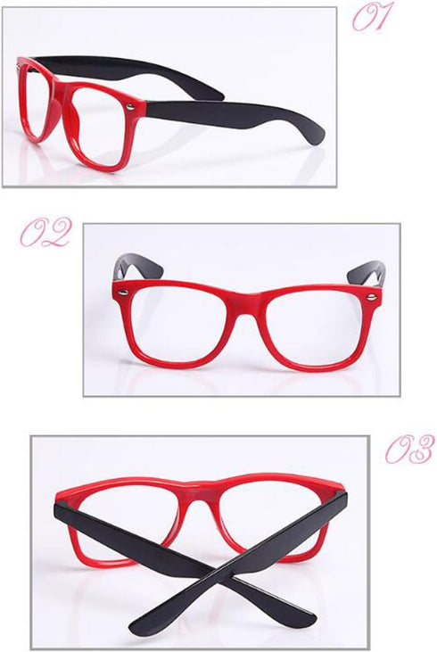 Fodattm Set of 6 Kids Children Candy Colour Fashion Cute Glasses Frame Without Lenses Nerdy Retro Glasses Party Supplies (Colour Random)...